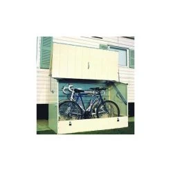 Abri à Vélos En Métal 1750L Crème 1,74m² + Kit D'ancrage TRIMETALS -Jardin Fournitures Rabais abri a velos en metal 1750l creme 174m trimetals 3