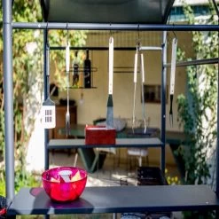 Abri Barbecue En Acier Epoxy Gris 3,37m² HABRITA -Jardin Fournitures Rabais abri barbecue en acier epoxy gris 257m habrita 3