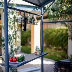 Abri Barbecue En Acier Epoxy Gris 3,37m² HABRITA -Jardin Fournitures Rabais abri barbecue en acier epoxy gris 257m habrita 4