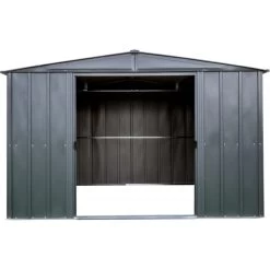 Abri De Jardin 10,7m² Toit Double Pente En Acier Galvanisé Anthracite Spacemaker -Jardin Fournitures Rabais abri de jardin 107m toit double pente en acier galvanise anthracite spacemaker 2