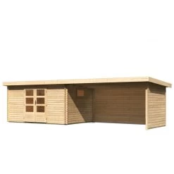Abri De Jardin 11,49m² En Bois Massif 40mm Trittau 5 Avec Appentis 440cm, Paroi Arrière Et Latérale – Karibu -Jardin Fournitures Rabais abri de jardin 1149m en bois massif 40mm trittau 5 avec appentis 440cm paroi arriere et laterale woodfeeling 2