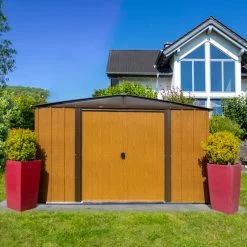 Abri De Jardin 11,58m² Toit Double Pente En Acier Galvanisé Aspect Bois Spacemaker 9 Abri De Jardin 11,58m² Toit Double Pente En Acier Galvanisé Aspect Bois Spacemaker -Jardin Fournitures Rabais abri de jardin 1158m toit double pente en acier galvanise aspect bois spacemaker 3