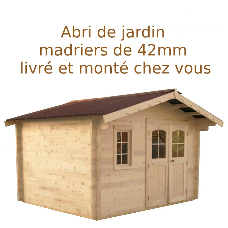 Abri De Jardin 13,09m² – Madriers 42mm Livré Et Monté 1 Abri De Jardin 13,09m² – Madriers 42mm Livré Et Monté