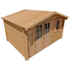 Abri De Jardin 12m² PLUS En Bois 40mm Traité Teinté Marron Gardy Shelter -Jardin Fournitures Rabais abri de jardin 12m plus en bois 40mm traite teinte marron gardy shelter 5