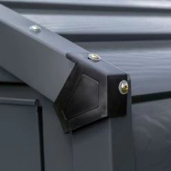 Abri De Jardin 2,4m² Adossé En Acier Galvanisé Anthracite Spacemaker -Jardin Fournitures Rabais abri de jardin 24m adosse en acier galvanise anthracite spacemaker 5