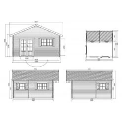 Abri De Jardin 25,81m² En Sapin Blanc FSC 40mm WEEKEND + Shingles Rouges - SOLID -Jardin Fournitures Rabais abri de jardin 2581m en sapin blanc fsc 40mm weekend shingles rouges solid 2