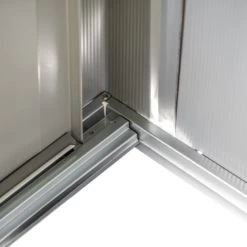 Abri De Jardin 2,93m² Toit Double Pente En Acier Galvanisé Aspect Bois Spacemaker -Jardin Fournitures Rabais abri de jardin 293m toit double pente en acier galvanise aspect bois spacemaker 3