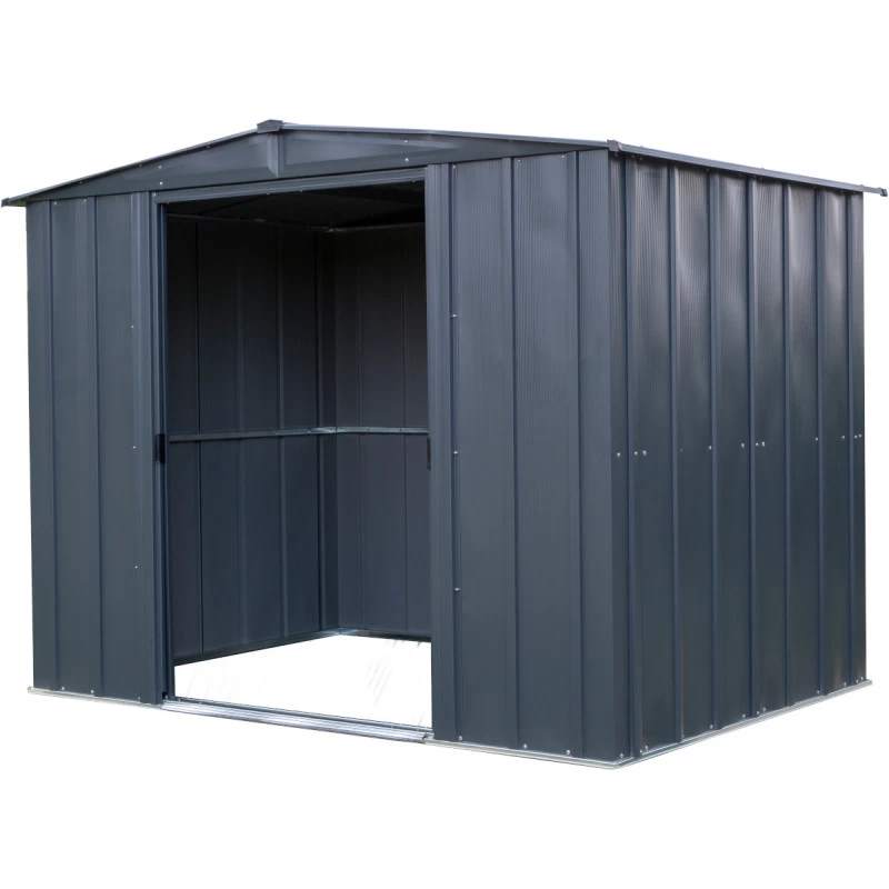 Abri De Jardin 3,65m² Toit Double Pente En Acier Galvanisé Anthracite Spacemaker 2 Abri De Jardin 3,65m² Toit Double Pente En Acier Galvanisé Anthracite Spacemaker – Image 2