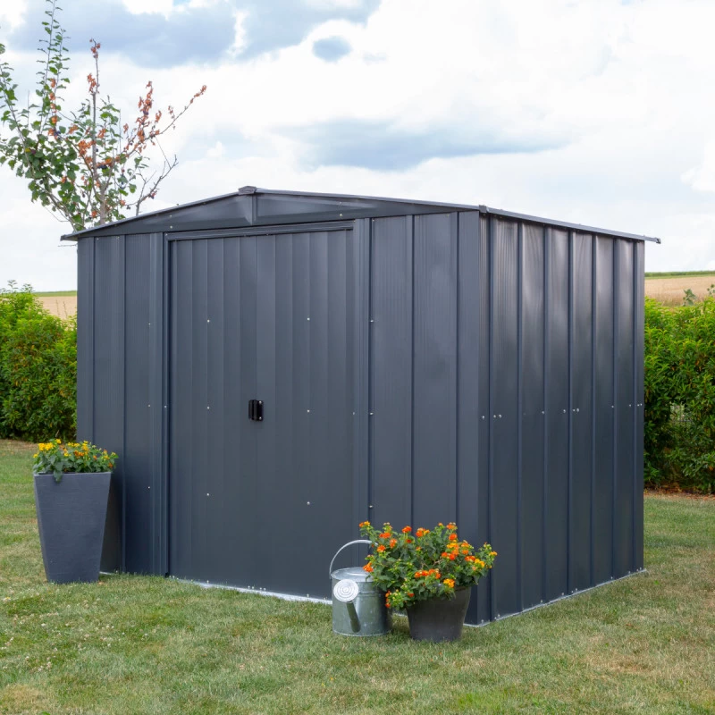 Abri De Jardin 3,65m² Toit Double Pente En Acier Galvanisé Anthracite Spacemaker 3 Abri De Jardin 3,65m² Toit Double Pente En Acier Galvanisé Anthracite Spacemaker – Image 3
