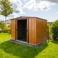 Abri De Jardin 4,26m² Toit Double Pente En Acier Galvanisé Aspect Bois Spacemaker -Jardin Fournitures Rabais abri de jardin 426m toit double pente en acier galvanise aspect bois spacemaker 3