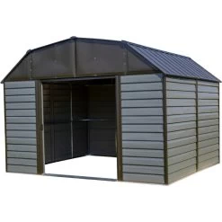 Abri De Jardin 7,8m² à Toit Mansardé En Acier Galvanisé Anthracite Spacemaker -Jardin Fournitures Rabais abri de jardin 78m type hangar en acier galvanise anthracite spacemaker 5