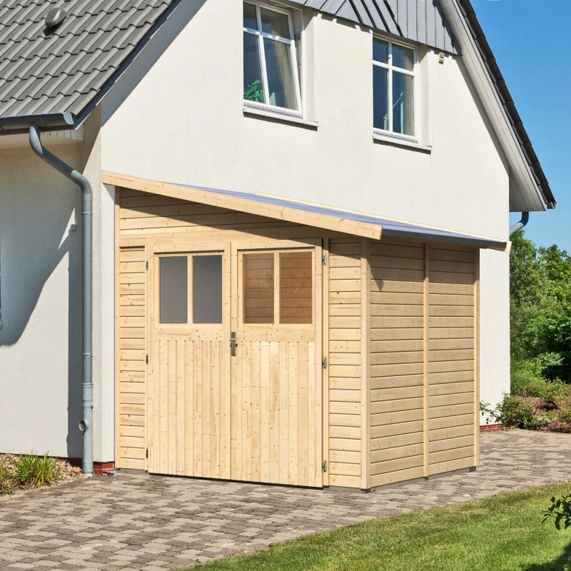 Abri De Jardin Adossé En Bois Certifié 4,18m² Bomlitz 2 - Karibu 2 Abri De Jardin Adossé En Bois Certifié 4,18m² Bomlitz 2 - Karibu – Image 2