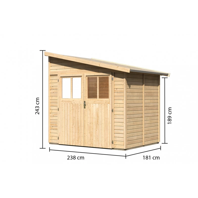 Abri De Jardin Adossé En Bois Certifié 4,18m² Bomlitz 2 - Karibu 3 Abri De Jardin Adossé En Bois Certifié 4,18m² Bomlitz 2 - Karibu – Image 3