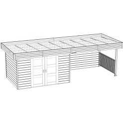 Abri De Jardin Arhus 7,65m² En Bois Massif 28mm Avec Terrasse Couverte - SOLID -Jardin Fournitures Rabais abri de jardin arhus 1988m en bois massif 28mm avec terrasse couverte solid 3