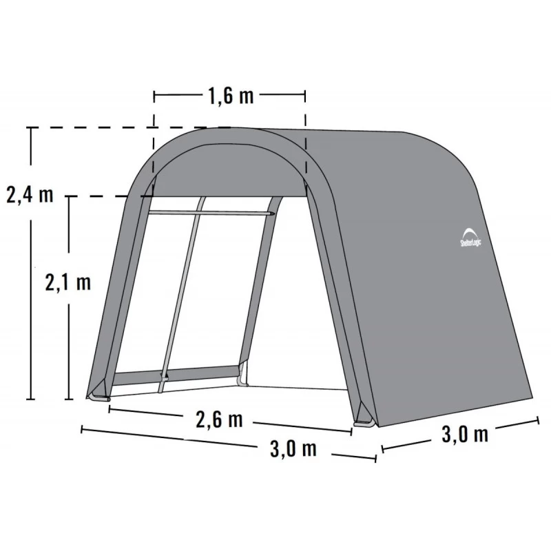 Abri De Jardin Démontable 9m² à Toit Arrondi En Acier Et Polyéthylène Gris – Shelter Logic 6 Abri De Jardin Démontable 9m² à Toit Arrondi En Acier Et Polyéthylène Gris – Shelter Logic – Image 6