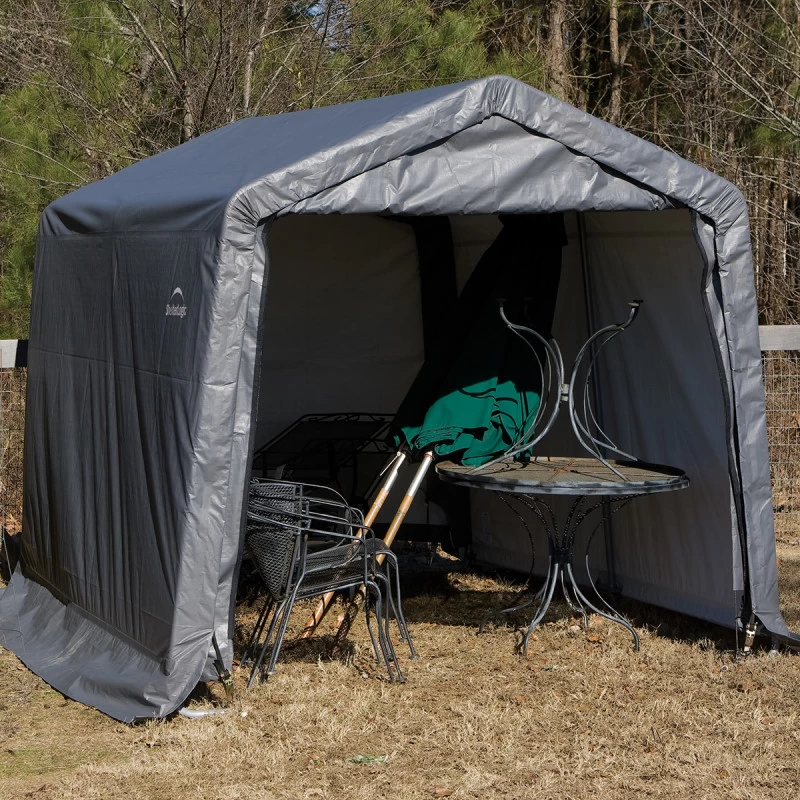 Abri De Jardin Démontable 9m² En Acier Et Polyéthylène Gris – Shelter Logic 2 Abri De Jardin Démontable 9m² En Acier Et Polyéthylène Gris – Shelter Logic – Image 2
