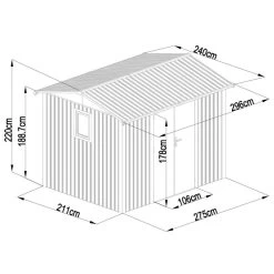 Abri De Jardin En Acier Galvanisé Roka 7,1m² + Kit D'ancrage - X-Métal -Jardin Fournitures Rabais abri de jardin en acier galvanise roka 71m kit d ancrage x metal 5