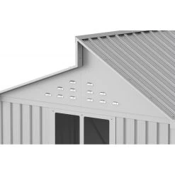 Abri De Jardin En Aluminium Gris Avec Puits De Lumière 7,27m² + Kit Fondation - DURAMAX -Jardin Fournitures Rabais abri de jardin en aluminium gris avec puits de lumiere 727m kit fondation duramax 3