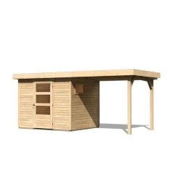 Abri De Jardin En Bois 5,25m² Avec Appentis De 2,40 M Freiburg 3 - Karibu -Jardin Fournitures Rabais abri de jardin en bois 525m avec appentis de 240 m freiburg 3 karibu 2