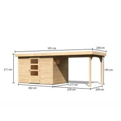Abri De Jardin En Bois 6,55m² Avec Appentis De 2,80 M Freiburg 4 - Karibu -Jardin Fournitures Rabais abri de jardin en bois 655m avec appentis de 280 m freiburg 4 karibu 2