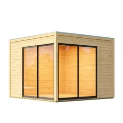 Abri De Jardin En Bois 9,49m² Avec Toit Plat - Dice 3 - Karibu -Jardin Fournitures Rabais abri de jardin en bois 949m avec toit plat dice 3 karibu 2