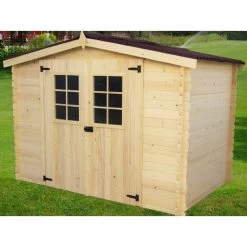 Abri De Jardin En Bois Brut 5,83m² Madriers 20mm - Habrita -Jardin Fournitures Rabais abri de jardin en bois brut 583m madriers 20mm habrita 1