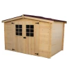 Abri De Jardin En Bois Brut 5,83m² Madriers 20mm - Habrita