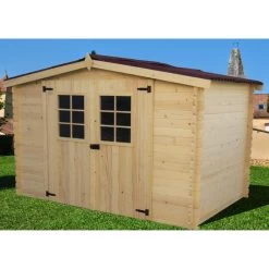 Abri De Jardin En Bois Brut 5,83m² Madriers 20mm - Habrita -Jardin Fournitures Rabais abri de jardin en bois brut 583m madriers 20mm habrita 2