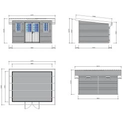 Abri De Jardin En Bois Composite 28mm Anthracite 12m² PREMIUM Toit Monopente - Woodlife Garden -Jardin Fournitures Rabais abri de jardin en bois composite 28mm anthracite 12m premium toit monopente woodlife garden 5