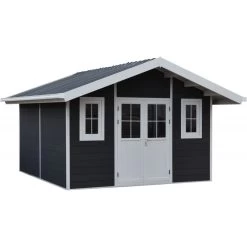 Abri De Jardin En Bois Composite 28mm Anthracite 14,75m² PREMIUM - Woodlife Garden -Jardin Fournitures Rabais abri de jardin en bois composite 28mm anthracite 1475m premium woodlife garden 3