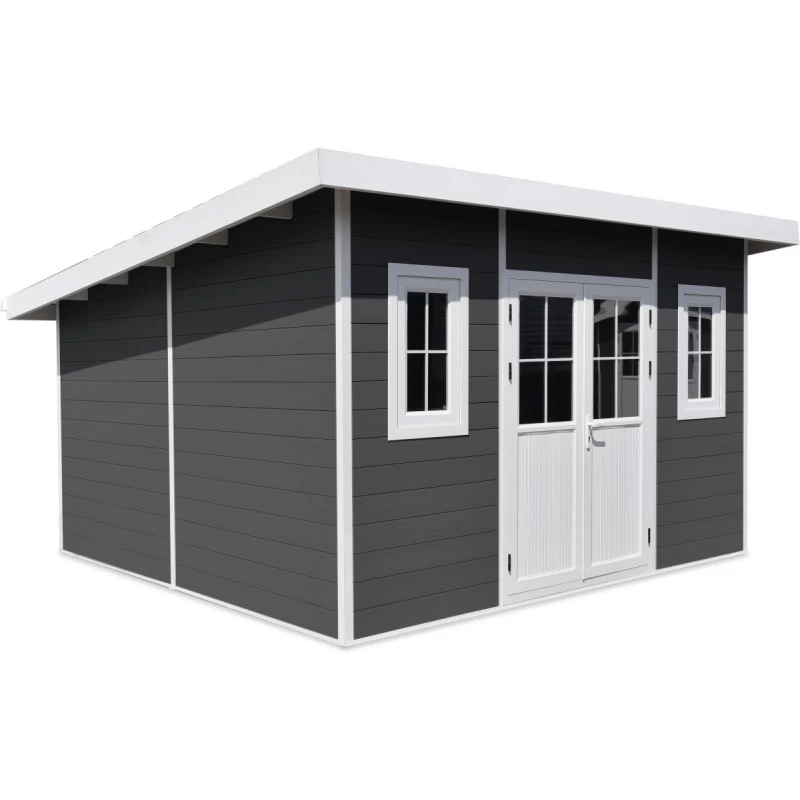 Abri De Jardin En Bois Composite 28mm Anthracite 14,90m² PREMIUM Toit Plat - Woodlife Garden 2 Abri De Jardin En Bois Composite 28mm Anthracite 14,90m² PREMIUM Toit Plat - Woodlife Garden – Image 2