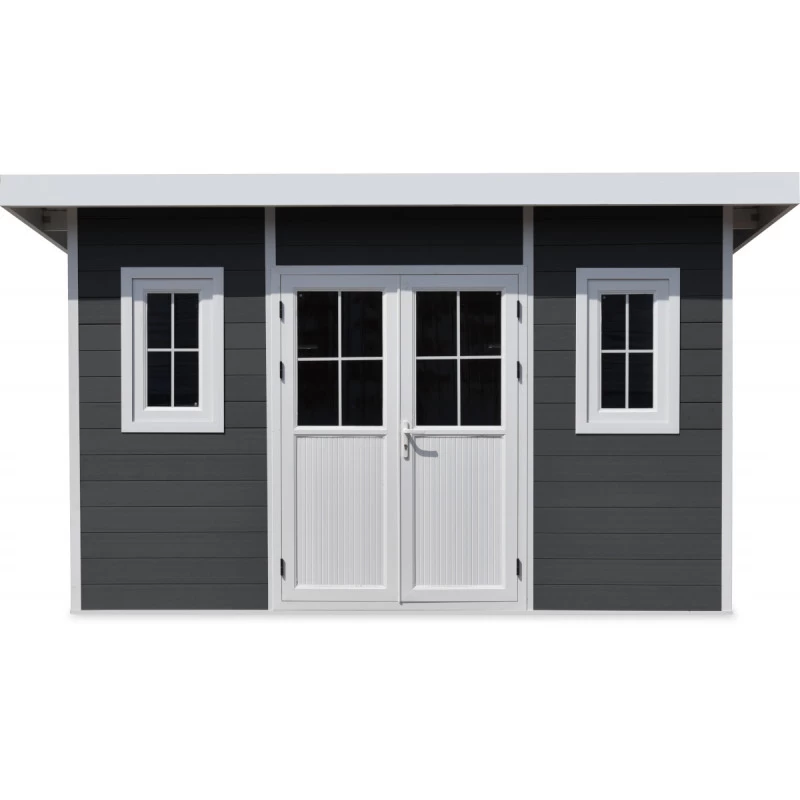 Abri De Jardin En Bois Composite 28mm Anthracite 14,90m² PREMIUM Toit Plat - Woodlife Garden 3 Abri De Jardin En Bois Composite 28mm Anthracite 14,90m² PREMIUM Toit Plat - Woodlife Garden – Image 3