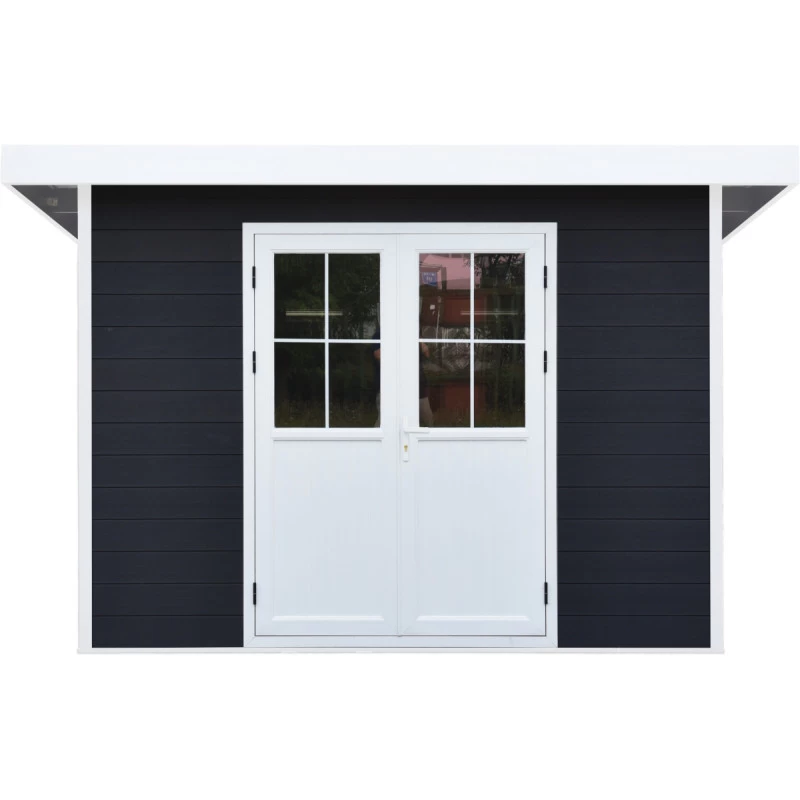 Abri De Jardin En Bois Composite 28mm Anthracite 4,41m² PREMIUM Toit Plat - Woodlife Garden 2 Abri De Jardin En Bois Composite 28mm Anthracite 4,41m² PREMIUM Toit Plat - Woodlife Garden – Image 2