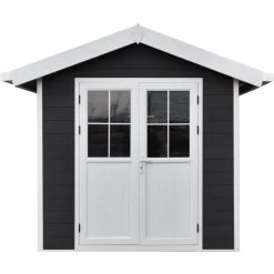 Abri De Jardin En Bois Composite 28mm Anthracite 4,77m² PREMIUM - Woodlife Garden -Jardin Fournitures Rabais abri de jardin en bois composite 28mm anthracite 477m premium woodlife garden 2