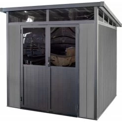 Abri De Jardin En Bois Composite 28mm Anthracite 5,28m² WINSTON Skylight - Woodlife Garden 11 Abri De Jardin En Bois Composite 28mm Anthracite 5,28m² WINSTON Skylight - Woodlife Garden -Jardin Fournitures Rabais abri de jardin en bois composite 28mm anthracite 528m winston skylight woodlife garden 5