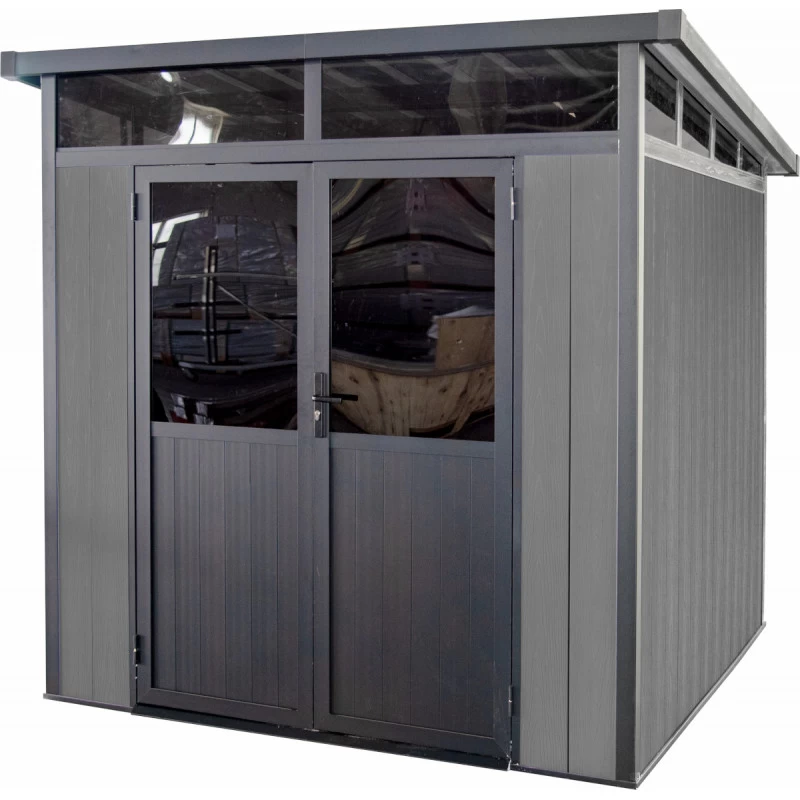 Abri De Jardin En Bois Composite 28mm Anthracite 5,28m² WINSTON Skylight - Woodlife Garden 6 Abri De Jardin En Bois Composite 28mm Anthracite 5,28m² WINSTON Skylight - Woodlife Garden – Image 6