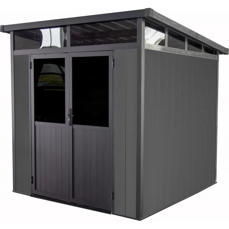 Abri De Jardin En Bois Composite 28mm Anthracite 5,28m² WINSTON Skylight - Woodlife Garden 1 Abri De Jardin En Bois Composite 28mm Anthracite 5,28m² WINSTON Skylight - Woodlife Garden