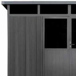 Abri De Jardin En Bois Composite 28mm Anthracite 8,09m² WINSTON Skylight - Woodlife Garden -Jardin Fournitures Rabais abri de jardin en bois composite 28mm anthracite 809m winston skylight woodlife garden 2