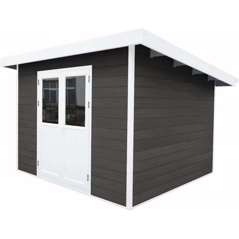 Abri De Jardin En Bois Composite 28mm Anthracite 9m² PREMIUM Toit Plat - Woodlife Garden 2 Abri De Jardin En Bois Composite 28mm Anthracite 9m² PREMIUM Toit Plat - Woodlife Garden – Image 2
