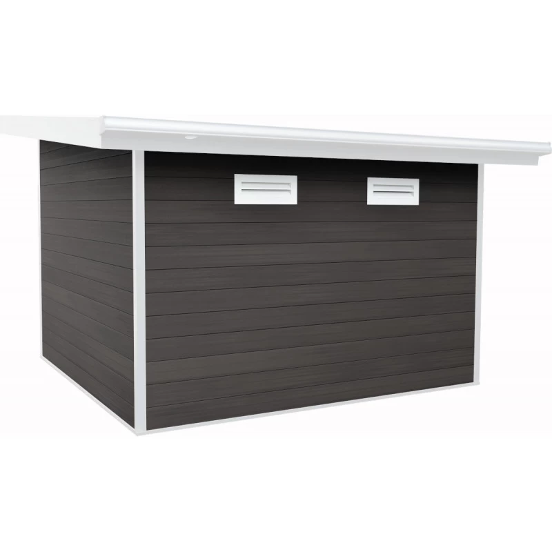 Abri De Jardin En Bois Composite 28mm Anthracite 9m² PREMIUM Toit Plat - Woodlife Garden 4 Abri De Jardin En Bois Composite 28mm Anthracite 9m² PREMIUM Toit Plat - Woodlife Garden – Image 4
