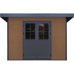 Abri De Jardin En Bois Composite 28mm Aspect Bois 4,41m² PREMIUM Toit Plat - Woodlife Garden -Jardin Fournitures Rabais abri de jardin en bois composite 28mm aspect bois 441m premium toit plat woodlife garden 2