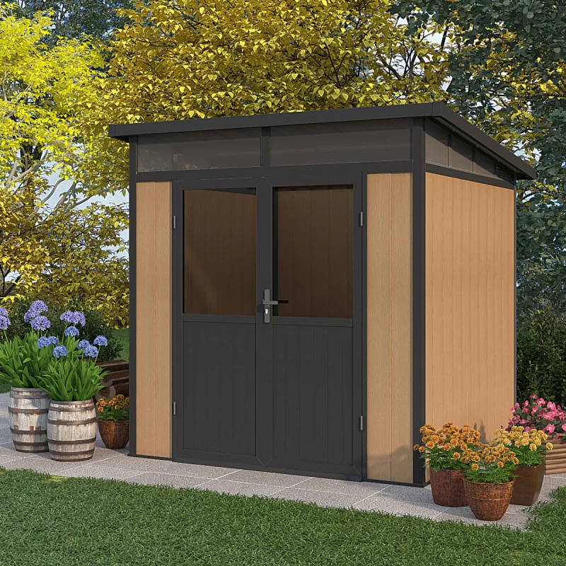 Abri De Jardin En Bois Composite 28mm Aspect Bois 5,28m² WINSTON Skylight - Woodlife Garden 1 Abri De Jardin En Bois Composite 28mm Aspect Bois 5,28m² WINSTON Skylight - Woodlife Garden