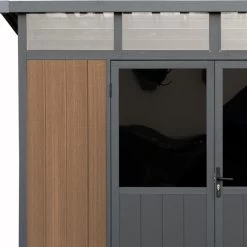 Abri De Jardin En Bois Composite 28mm Aspect Bois 6,69m² WINSTON Skylight - Woodlife Garden -Jardin Fournitures Rabais abri de jardin en bois composite 28mm aspect bois 669m winston skylight woodlife garden 3