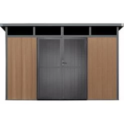 Abri De Jardin En Bois Composite 28mm Aspect Bois 8,09m² GORDON Skylight - Woodlife Garden