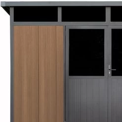 Abri De Jardin En Bois Composite 28mm Aspect Bois 8,09m² WINSTON Skylight - Woodlife Garden -Jardin Fournitures Rabais abri de jardin en bois composite 28mm aspect bois 809m winston skylight woodlife garden 3