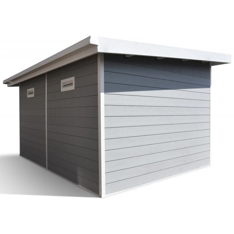 Abri De Jardin En Bois Composite 28mm Gris Clair 12m² PREMIUM Toit Plat - Woodlife Garden 2 Abri De Jardin En Bois Composite 28mm Gris Clair 12m² PREMIUM Toit Plat - Woodlife Garden – Image 2