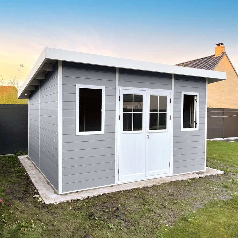Abri De Jardin En Bois Composite 28mm Gris Clair 14,90m² PREMIUM Toit Plat - Woodlife Garden 1 Abri De Jardin En Bois Composite 28mm Gris Clair 14,90m² PREMIUM Toit Plat - Woodlife Garden