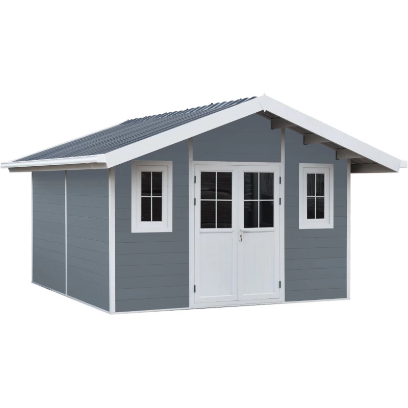 Abri De Jardin En Bois Composite 28mm Gris Clair 14,75m² PREMIUM - Woodlife Garden 3 Abri De Jardin En Bois Composite 28mm Gris Clair 14,75m² PREMIUM - Woodlife Garden – Image 3