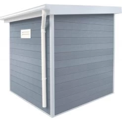 Abri De Jardin En Bois Composite 28mm Gris Clair 4,41m² PREMIUM Toit Plat - Woodlife Garden -Jardin Fournitures Rabais abri de jardin en bois composite 28mm gris clair 441m premium toit plat woodlife garden 2