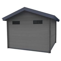 Abri De Jardin En Bois Composite 28mm Gris Foncé 14,44m² Double Porte Alu Et Double Vitrage - WoodLife Garden -Jardin Fournitures Rabais abri de jardin en bois composite 28mm gris fonce 1444m double porte alu et double vitrage woodlife 2